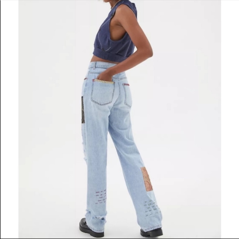 Urban Outfitters x BDG • high rise cowboy jean – printed patchwork sz 25 - Picture 2 of 9